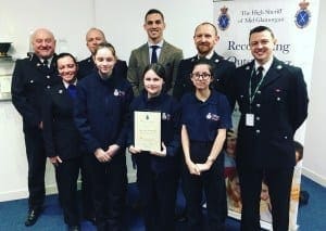Police Youth Volunteers rub shoulders with rugby star George North at High Sheriff Awards