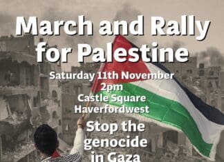 Peaceful Protest aimed at Local MP Stephen Crabb to back Calls for an Immediate Ceasefire in Gaza Haverfordwest