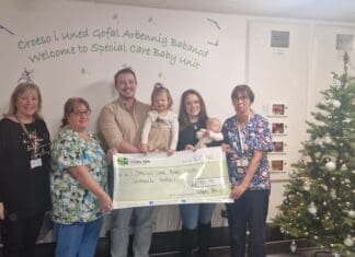 Family raises over £1,900 for Glangwili Special Care Baby Unit
