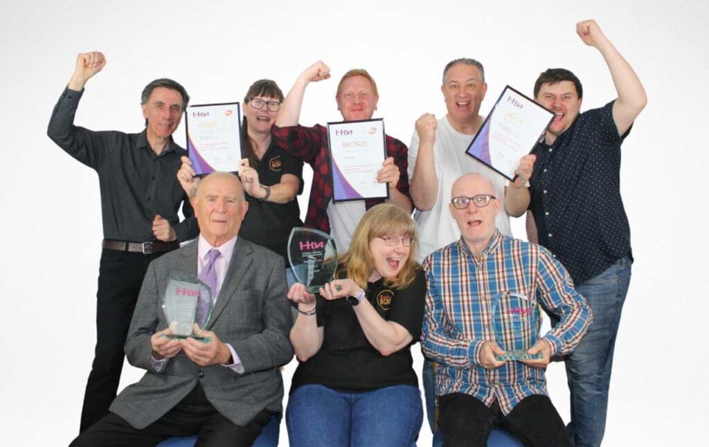 Radio BGM volunteers. Back row (from left to right): David Hurford, Steff Griffiths, Greg Jones, Nicholas Heath and Gareth Hurford. Front row (from left to right): Ken Rees, Karen Squires and Paul Scott.
